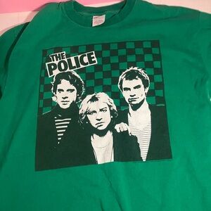 VINTAGE Anvil The Police T Shirt Green 2007 Tour